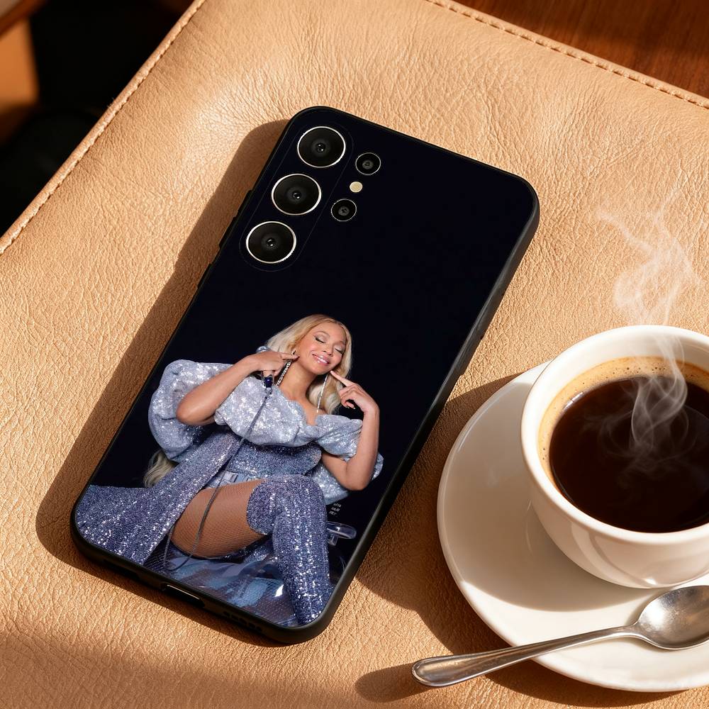 Singer B-Beyonce Cowboy Carter Phone Case For Samsung S25,24,23,22,30,21,10,9,Ultra,Plus,Lite,FE Soft Black Case