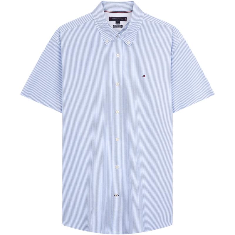 Tommy Hilfiger Shirt Men's Light Blue White Stripes 78J8438