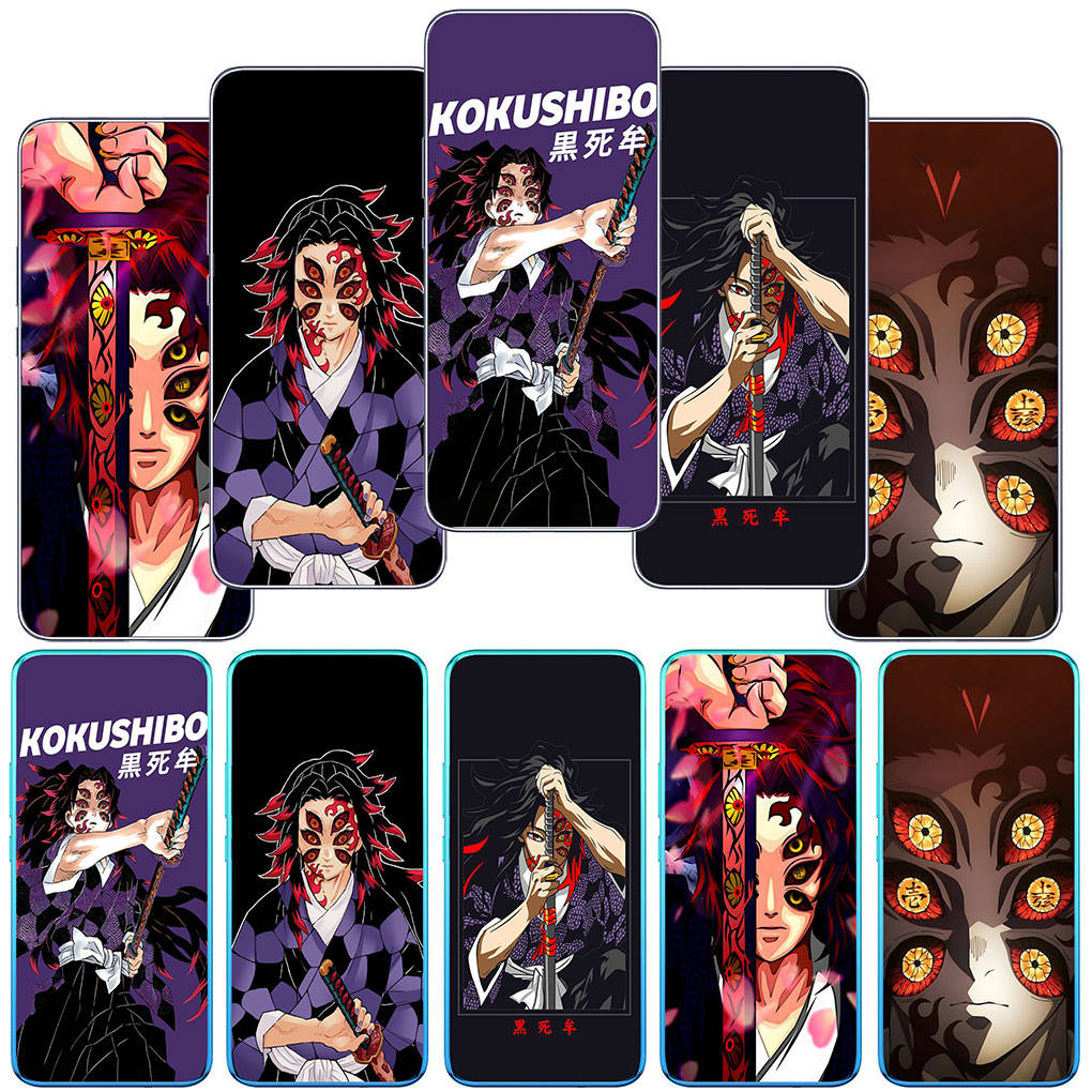 

Чехол для телефона Motorola Moto Edge 40 30 neo G54 G24 G84 iPhone 15 14 Xiaomi Redmi Note 13 12 11 Pro Samsung Galaxy A34 с изображением мультяшного демона-убийцы Kokushibo