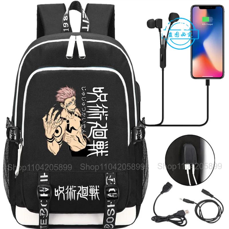 Jujutsu Kaisen Backpacks Anime Mochila Student Teenager Schoolbag Unisex Fashion USB Charge Laptop Travel Rucksack Boys Gift