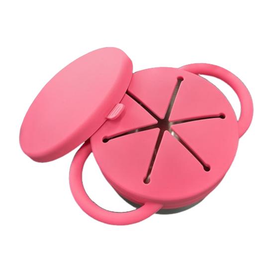 Silicone Snack Cup with Removable Food Catcher And Travel Lid 12 Oz Stainless Steel Spill-Proof Snack Container for Indoor Outdoor Adventures