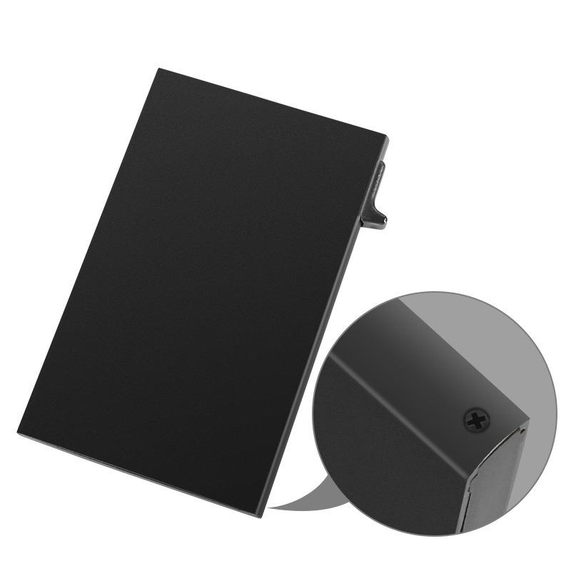 

1 шт. Алюминиевый картхолдер с ручным выдвижением, Противокражный RFID карман, Антимагнитная автоматическая всплывающая обложка для банковских карт, Коробка для кредитных карт