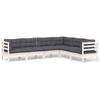 Vidaxl 6-Cz. Garden Lounge Set, With Cushions, White