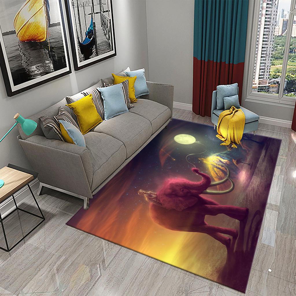 Family Bedroom Living Room Floor Mat Bathroom Kitchen Non-slip Rug Dream Elephant Rug Magic Animal Rug