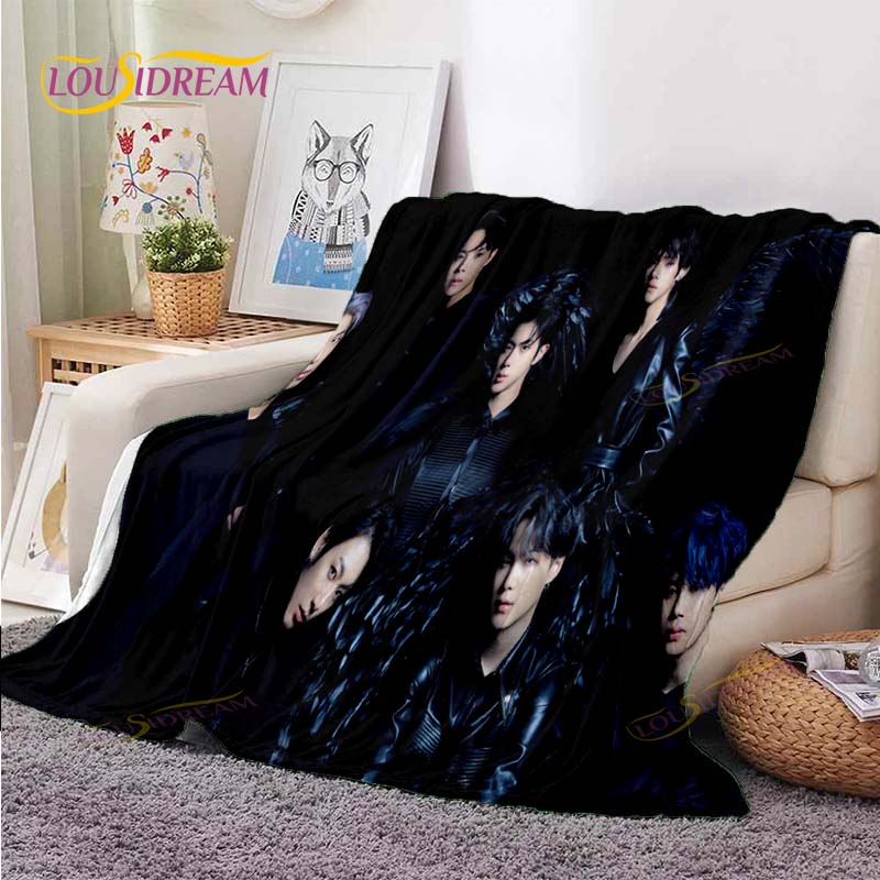 Kpop Bangtan Boys BTS Blanket Couch Quilt Cover Travel Bedding Outlet Throw Blanket Flannel Blanket Bedspread Picnic Blanket