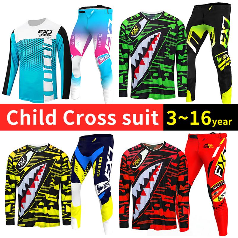 Motocross-Ausrüstungsset für Kinder 4 5 6 7 8 9 10 11 12 13 Jahre Jugend Kind Motorrad Junge Mädchen Jersey Hose Kits Rennanzug Offroad Enduro MX MTB