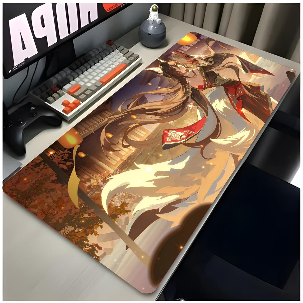 Game Character Honkai Star Rail Tingyun Mouse Pad Large Gaming Mousepad With Thick Stitched Edge NonSlip Desk Mat