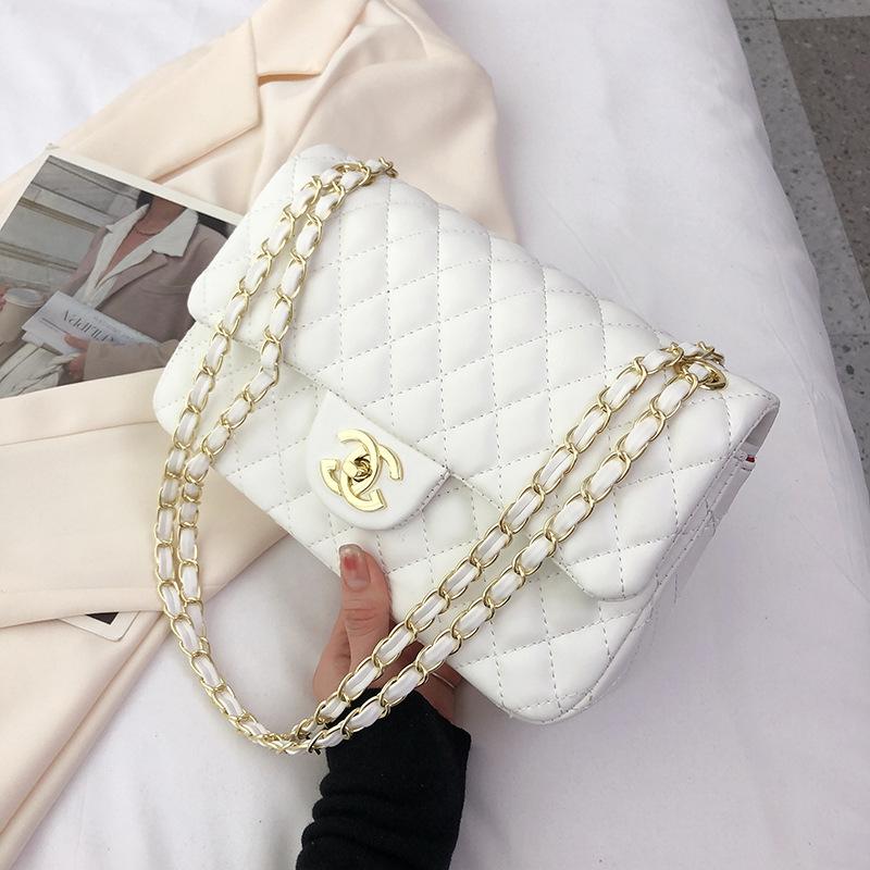 Sexy ladies trend market Tas dames nieuwe mode damestas diamant ketting tas veelzijdige dames schouder crossbody tas wit