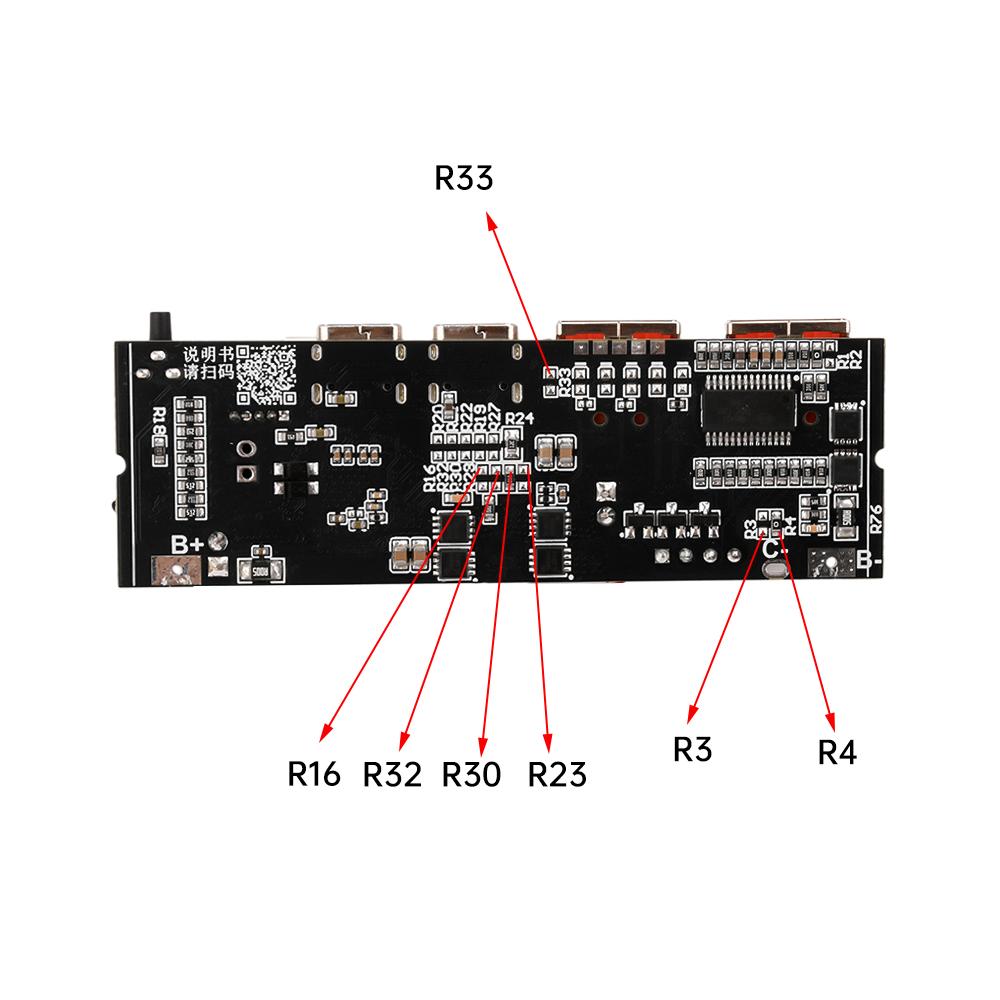 QC3.0 PD2.0 LED 4 Port USB 3S 4S 5S 65W 100W Micro/Type-C USB Mobile Power Bank 18650 Charging Module Circuit Protection