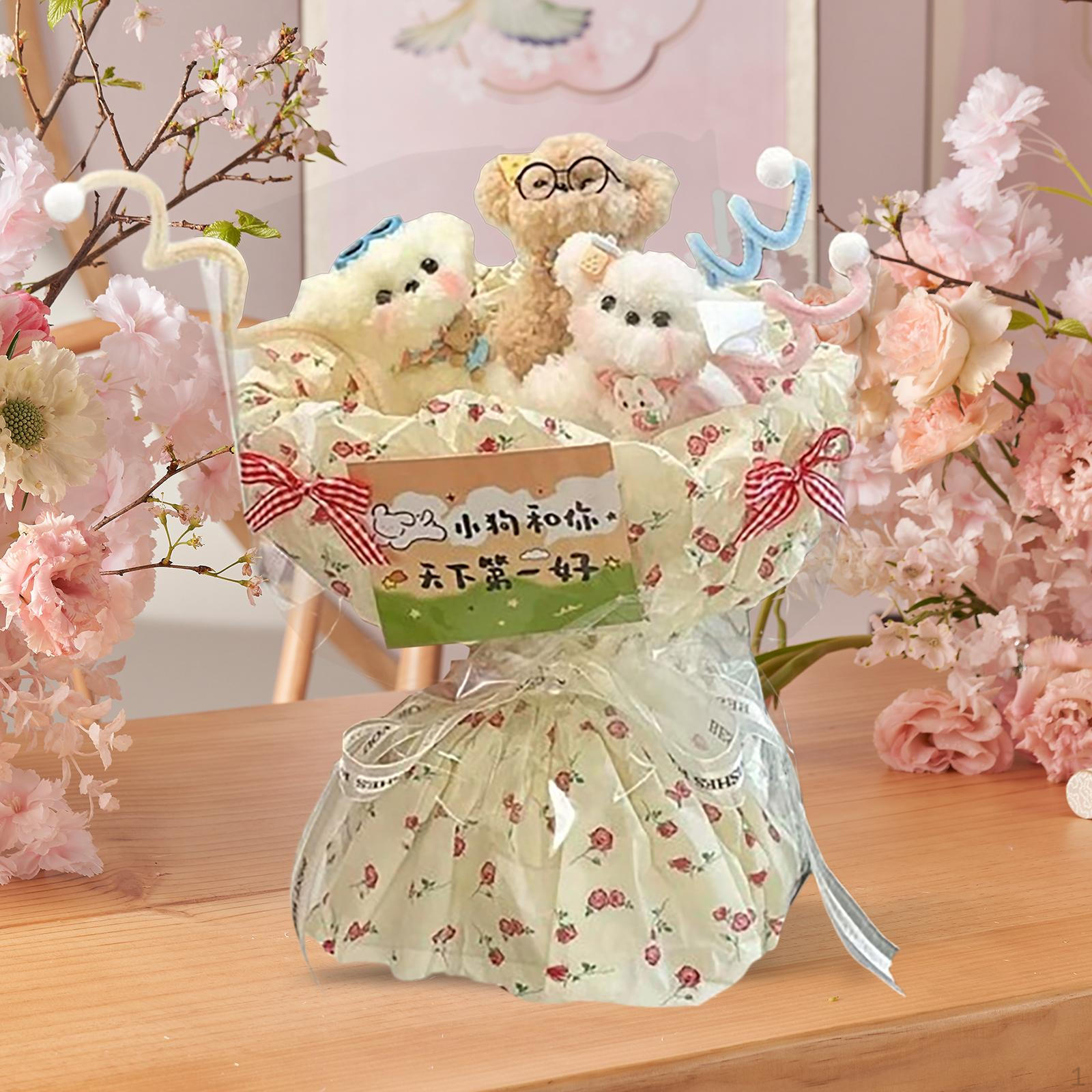 

Букет из собак, Подарок для торжеств и мероприятий, Плюшевое украшение для вечеринок 3 Dogs