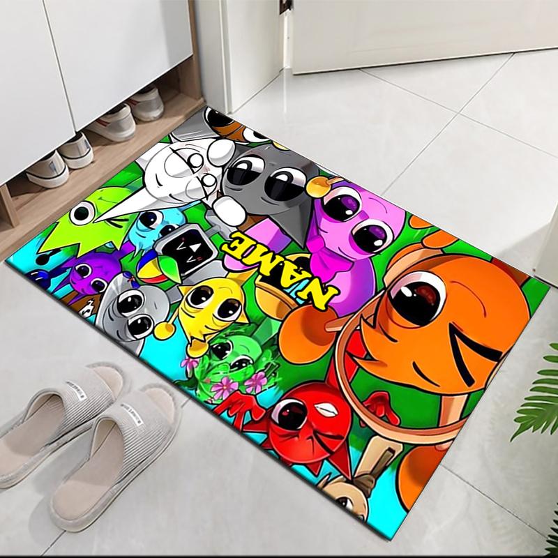 Custom Name Sprunki Printed Carpet, for Office Chair Living Room Bedroom Kitchen Room Decor Gifts.