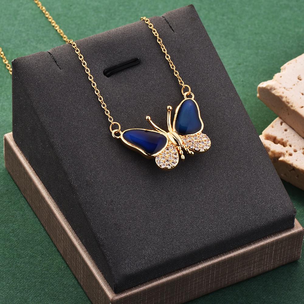Modern Magnetic Butterfly Necklace With Customizable Color And Length Women For
