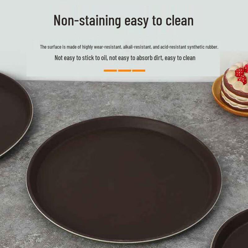 Youmaida Round Tempered Non-Slip Serving Tray
