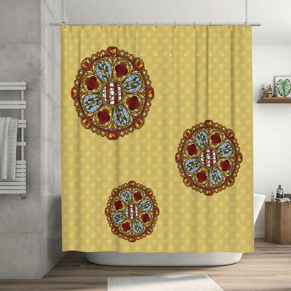 Elegant Green Floral Shower Curtain Bathroom Decoration for Home Decorate 3D Print Waterproof Fabric Shower Curtain Modern Bathr