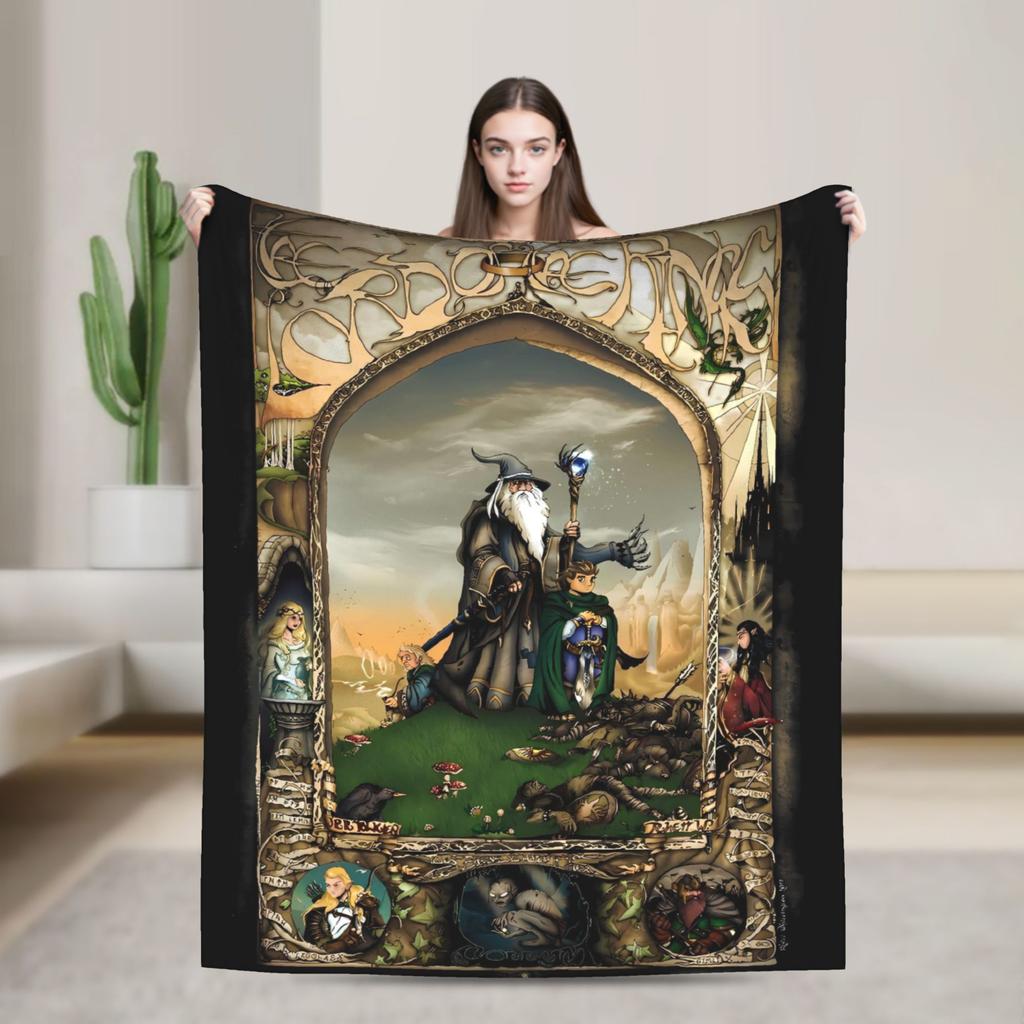 Origin Tree L-Lords Of The R-Rings Flannel Blanket  Soft Durable Bedding Throws for Living Room Trend Bedspread Sofa Bed Cover