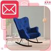 Luna Scandinavian Wing Chair, Rocking, On Runners, Family Meble, Indigo Blue