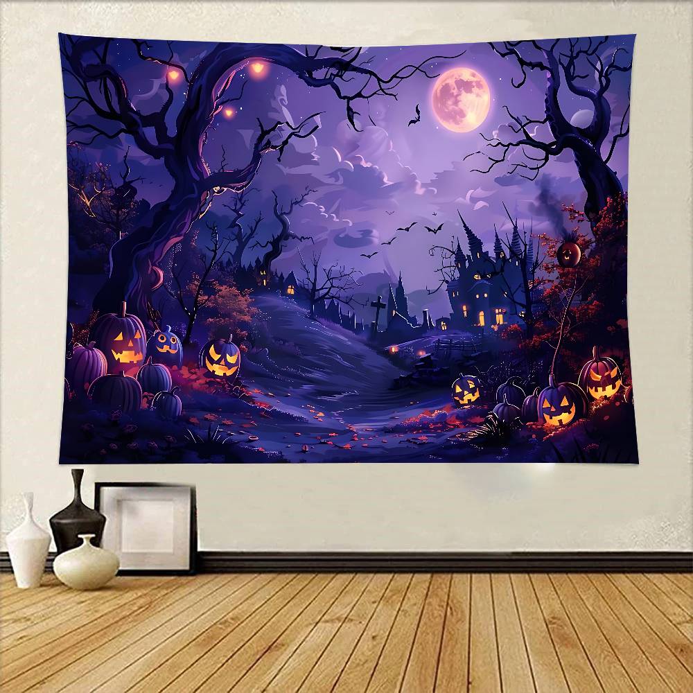 Halloween Tapestry Wall Hanging Tapestry Art Deco Blanket Curtain Hanging At Home Bedroom Living Room Decor