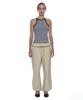PARTIMENTO WOMEN Two-Way Frill Turnover Waist Pants_Khaki Beige