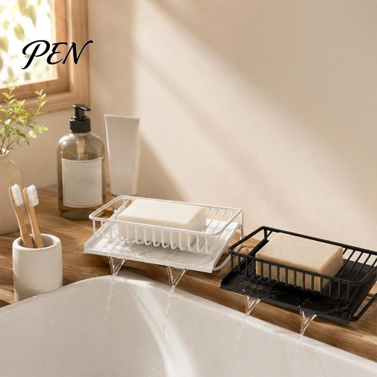 Modern Soap Storage Self Draining Dish, Removable Tray Design Compact Bathroom Organizer Container, Durable Holder for Kitchen Sink Countertop