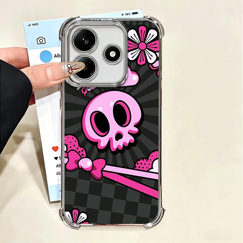 Sweet And Edgy Cartoon Skeleton Soft Phone Case For Xiaomi Poco X7 X8 Pro Max X6 X5 X3 F8 Ultra F7 M8 M7 M5S Redmi 15C 15A 15 14