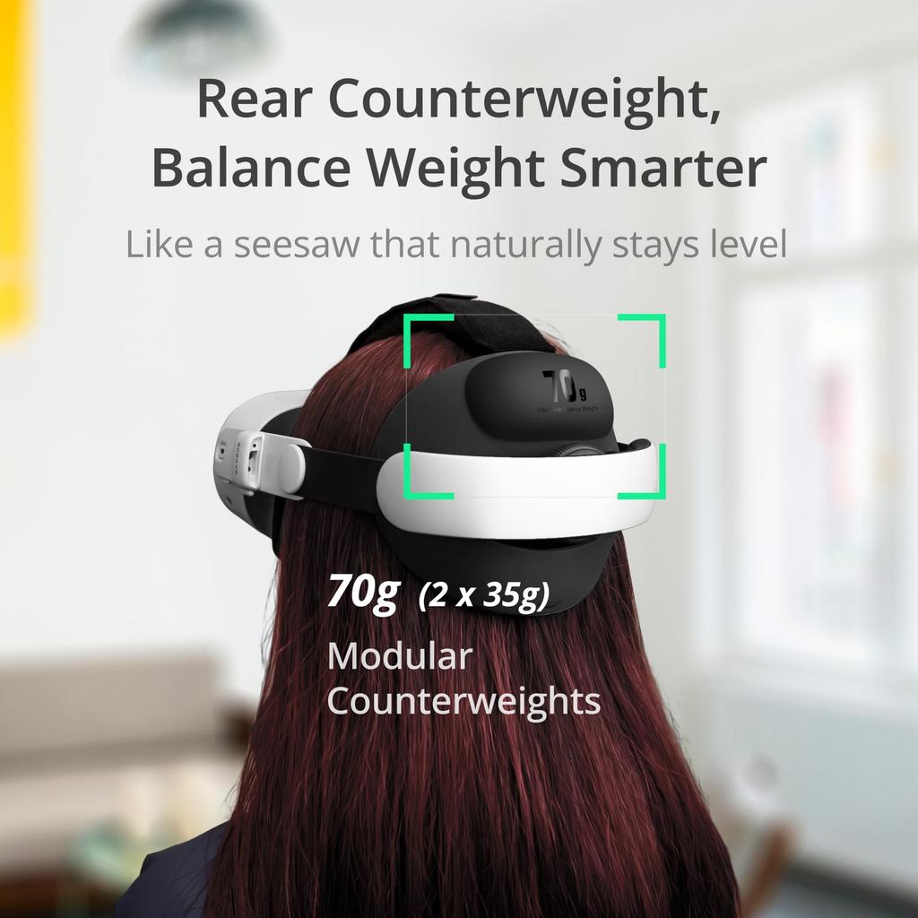 BOBOVR E3 Compatible with QUES Adjustable 70g Weight Block for Comfortable Balance Headband, 3/3 S,