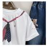Boys' Casual Loose T-shirt with Tie Print - Short Sleeve Top, Sizes Large & Small, Style 26 - 710670