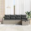 VidaXL Ensemble de Canapés de Jardin de 5 Pièces avec Coussins Gris Clair en Poly Rattan 3359061