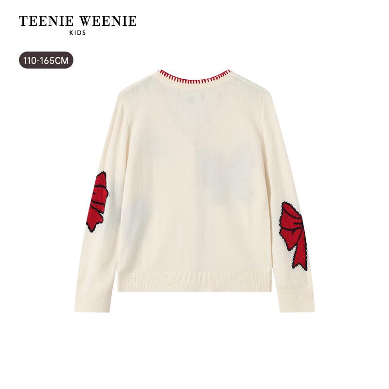 Teenie Weenie Kids Girl's Bow Jacquard Cardigan Sweater