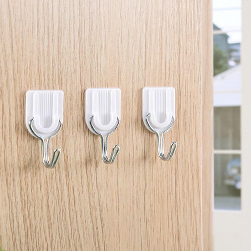 Neu 6 Stück Haushalt Weiß Stark Klebend Mantel Haken Belastbar Tür Küche Badezimmer Wand Zuhause Handtuch H