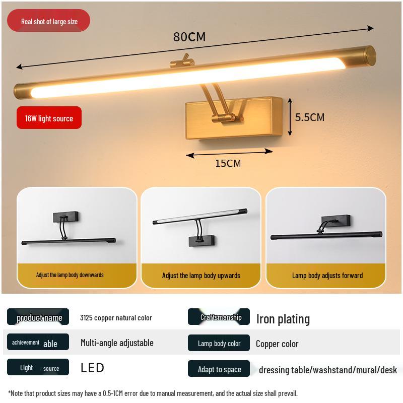 Luce a Specchio LED Telescopica Pieghevole per Armadietto del Bagno o Studio