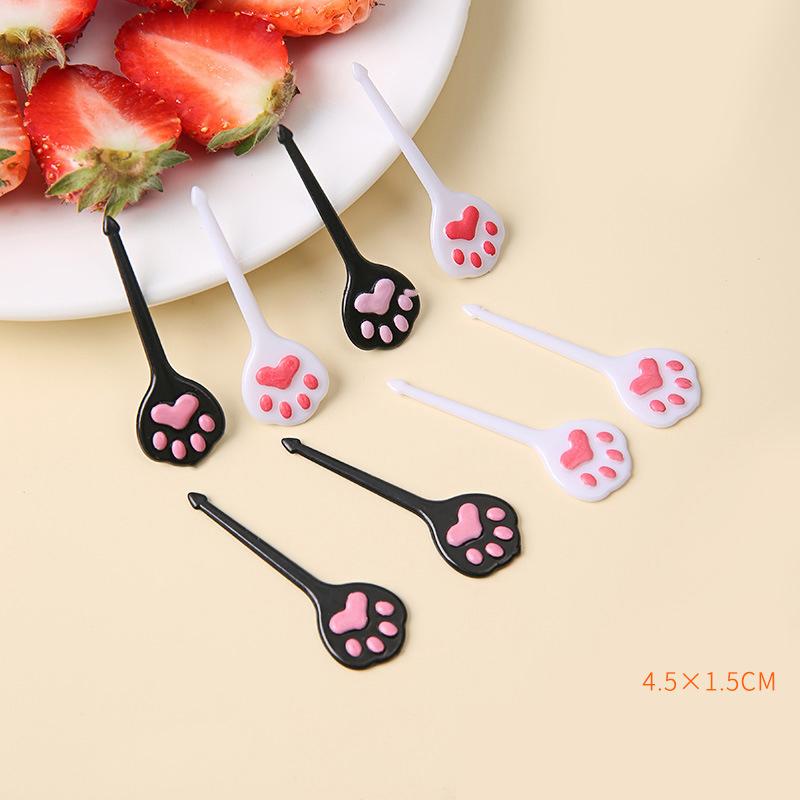 1Pc Cartoon Fruit Cat Claws Christmas For Children Cox Pick Animal Toothpick Mini Cupcake Stick Fruit Cake Dessert Bento Fork