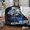 Cristiano Ronaldo (143) Personalized Text Blanket Multi-purpose Customizable Blanket Warmthful Decor Suitable for Sofa Nap Livingroom Picnics