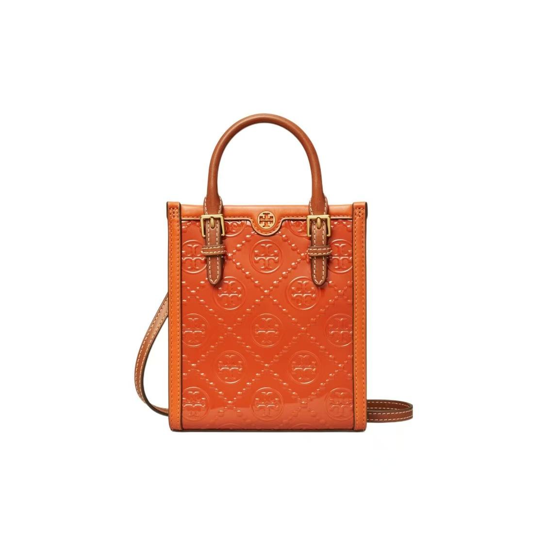 

Tory Burch T Monogram Series Double T Logo All Over Print Detachable Shoulder Strap Patent Tote Bag Women Tote Spring-Red 135840-800 Basic Set (Bag+Dust Bag)
