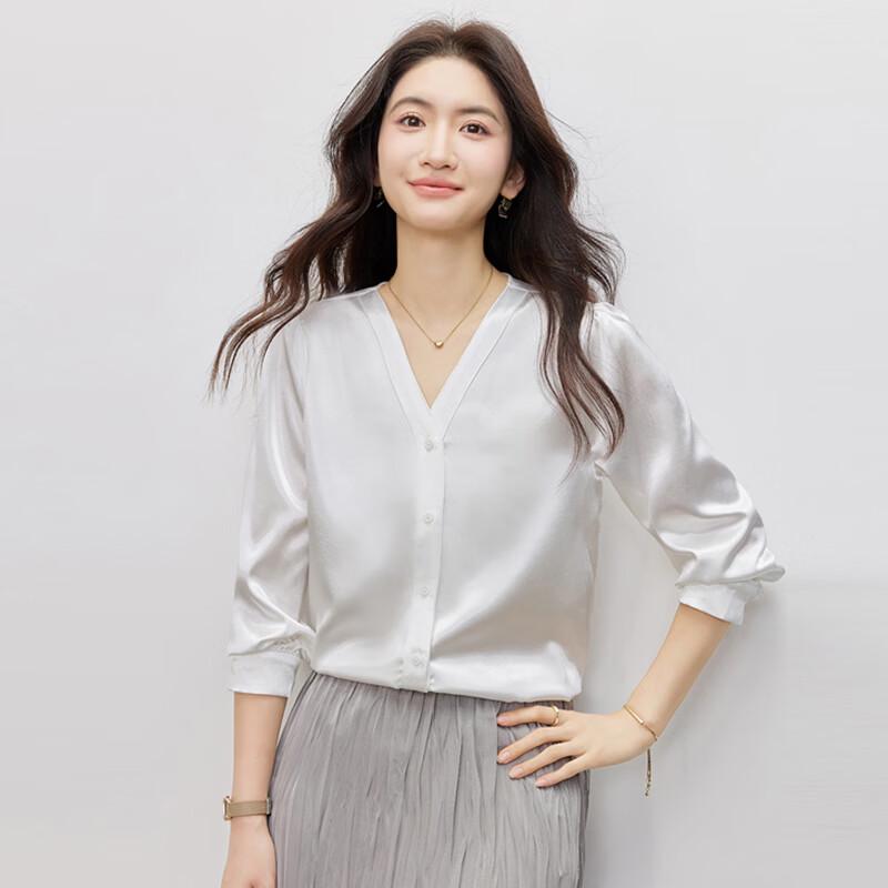 Women s Professional Chiffon V-Neck Blouse XXL