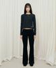 Mihebeu Polka Dot Frill Long Sleeve Black