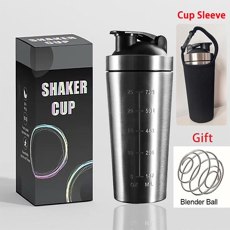 304 Stainless Steel Multifunctional Shaker Cup: Large-Capacity Protein Powder, Milkshake, and Water Bottle for Outdoor Fitness.