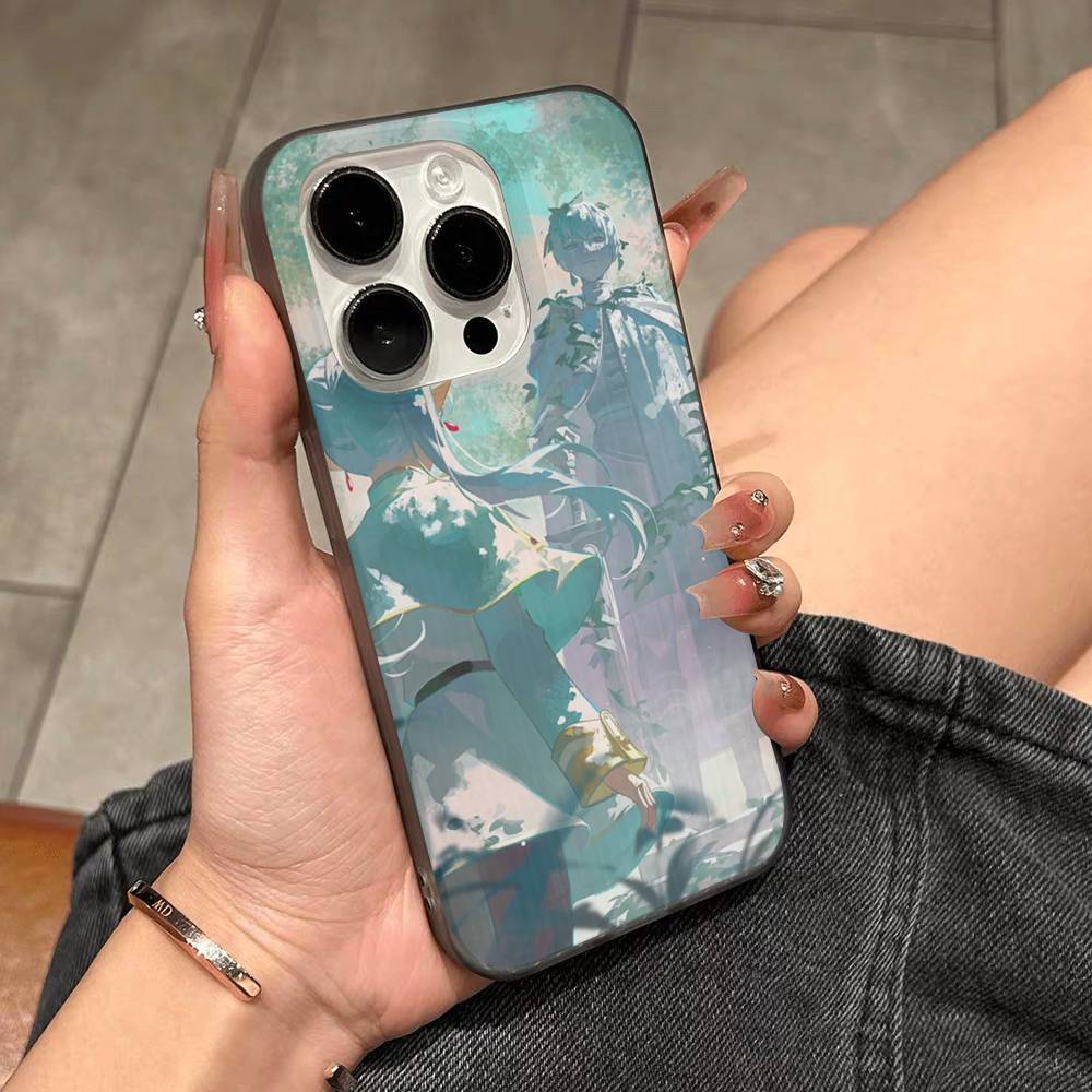 Anime F-Frieren Beyond Journeys End Phone Case For IPhone 17 16 15 14 13 12 11 Pro Max Plus Pro Stripe Soft Cover