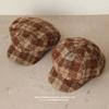 Plaid Hat Retro Coffee Colored Beret Autumn And Winter Plaid Octagonal Hat Equestrian Hat Multiple Newsboy Hats