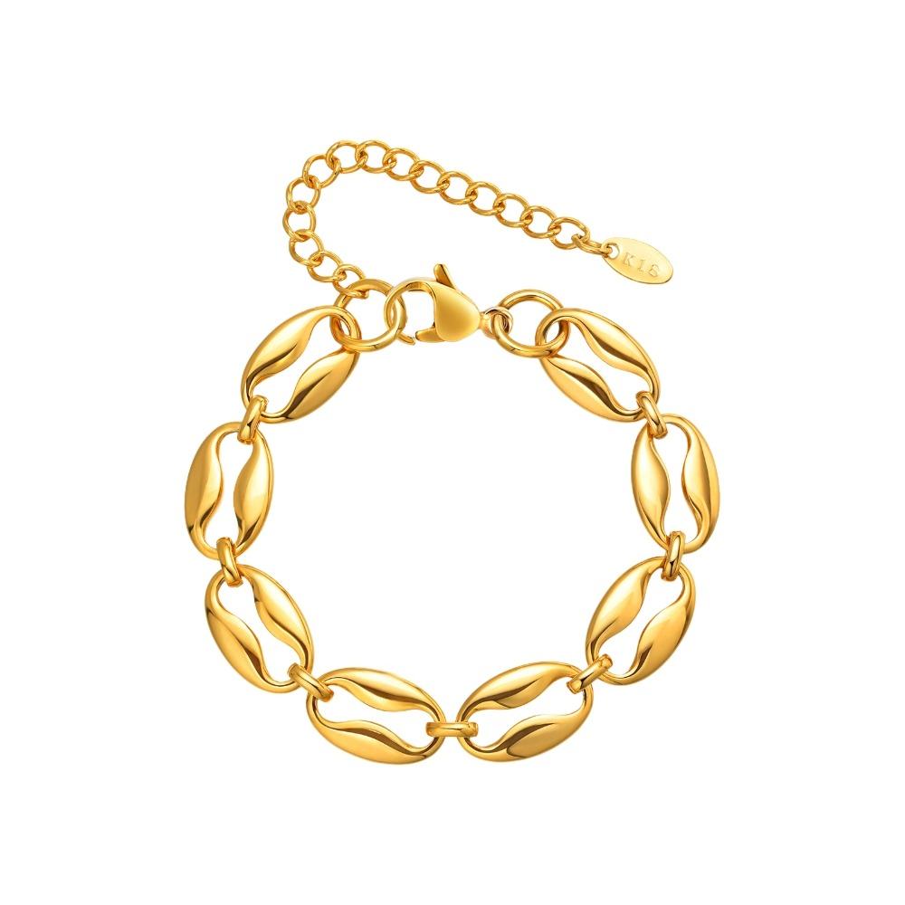 Stainless Steel Gold Chain Bracelet Wristband Jewelry Stainless Steel Hand Chain  Gifts