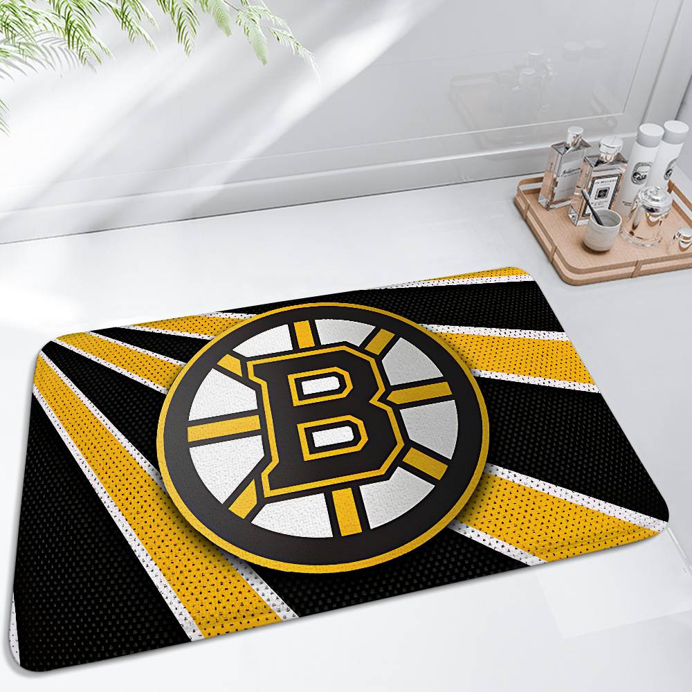 Alfombrillas B-Boston-B-Bruins Alfombra para Lavadero en Casa Alfombra para Decoración de Sala de Estar Zona de Salón Felpudo Antideslizante Felpudo de Entrada
