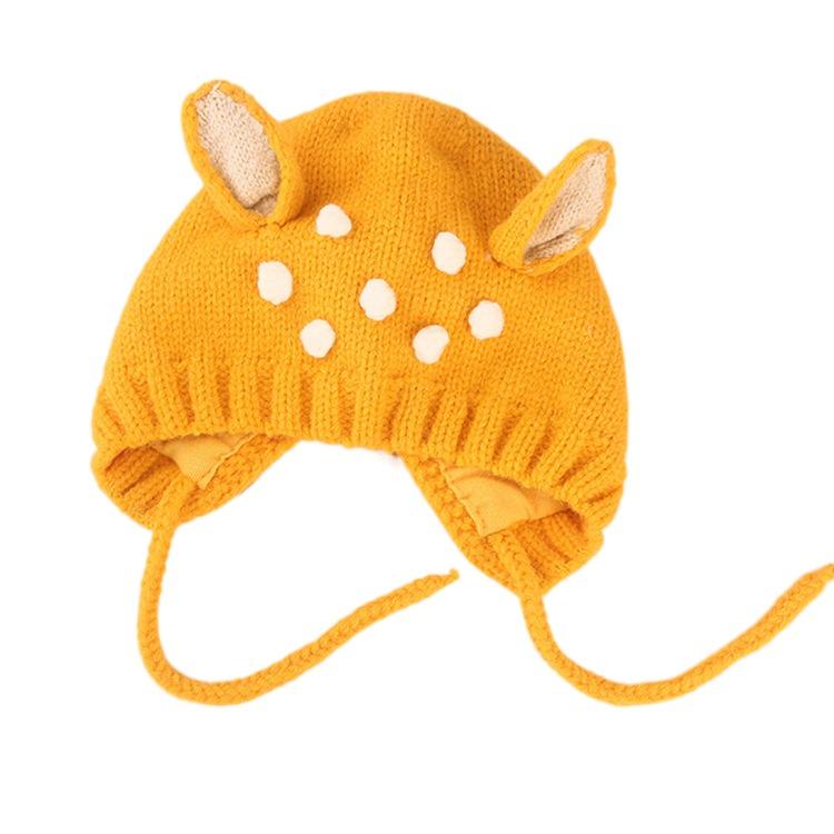 Teplá kojenecká pletená čepice Rozkošná dětská čepice Nové čepice pro miminka Jelenče Batole