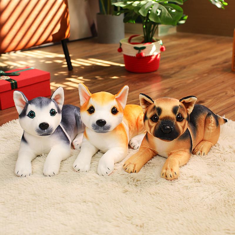 30cm Realistic Pet Dog Plush Toys Husky Dalmatian Beagle Stuffed Animal Dolls Graduation Season Gift Cute Companion Decor