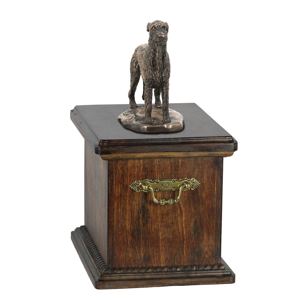 Irish Wolfhound - urn for the ashes of a dog, urn with a statuette, elegant urn in the classic style of the Art-Dog brand