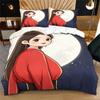 Full Moon Oriental Red Dress Duvet Cover Set Comforter Cover Bedding Set No Filler Vintage Oriental Bedroom Print Bedding