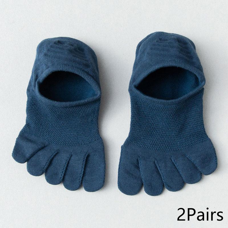 Men's Summer Non-Slip Boat Socks Invisible Cotton Five-Finger Toe Socks Split-Toed Breathable