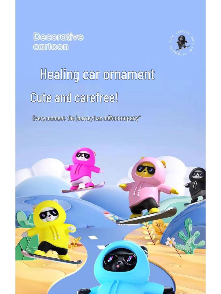 Car Dashboard Cartoon Bear Ornament