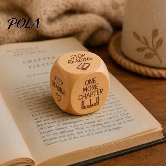 Natural Wood Dice 1/2Pcs Wooden Reading Decision Dice, 6-Sided Decision-Making for Burr-free Bookworms, Theme Decider Gift Lovers