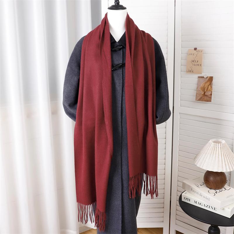 Fashion Solid Color Women Scarf Winter Hijabs Tes Tassels Long Lady Shawls Cashmere Like Pashmina Hijabs Scarves Wraps