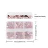 6 Gitter gemischte Formen Nail Art Pailletten dekorative rosa Blume Schmetterling Liebe Flocken Sommer Maniküre Design Zubehör