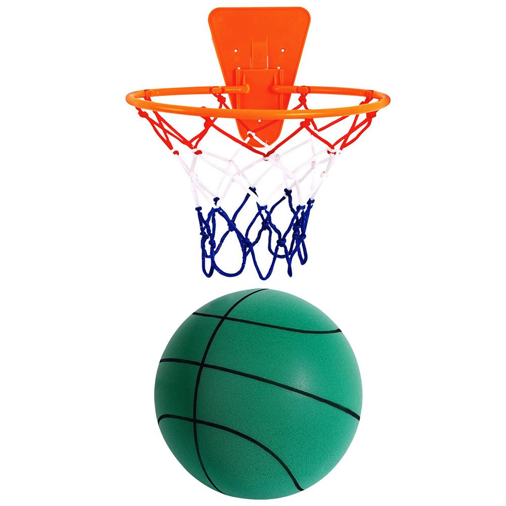 Indoor Silent Basketball Sport Hüpfbälle 18/21/24cm Hochdichtes Schaummaterial Kinder Erwachsene Balltraining Mit Tragbarem Netz
